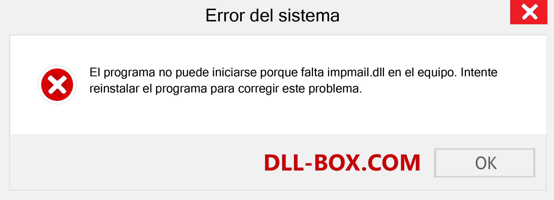 ¿Falta el archivo impmail.dll ?. Descargar para Windows 7, 8, 10 - Corregir impmail dll Missing Error en Windows, fotos, imágenes